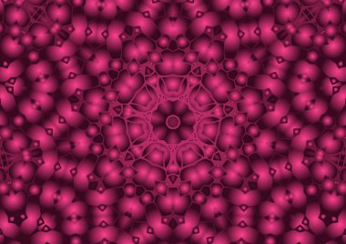 Dijital illüstrasyon, geometrik soyut renkli kaleydoskop simetrik desen ve gradyan etkisi. Klasik güzel dekoratif arkaplan