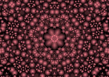 Dijital illüstrasyon, geometrik soyut renkli kaleydoskop simetrik desen ve gradyan etkisi. Klasik güzel dekoratif arkaplan