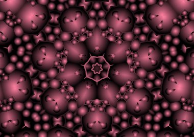 Dijital illüstrasyon, geometrik soyut renkli kaleydoskop simetrik desen ve gradyan etkisi. Klasik güzel dekoratif arkaplan