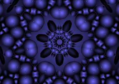 Dijital illüstrasyon, geometrik soyut renkli kaleydoskop simetrik desen ve gradyan etkisi. Klasik güzel dekoratif arkaplan