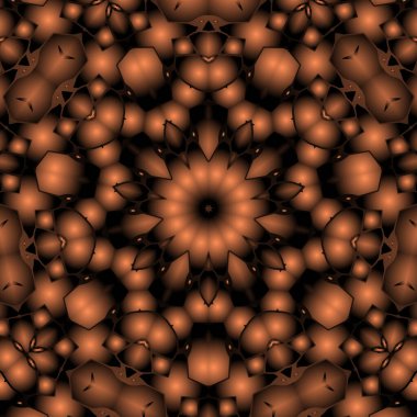 Dijital illüstrasyon, geometrik soyut renkli kaleydoskop simetrik desen ve gradyan etkisi. Klasik güzel dekoratif arkaplan