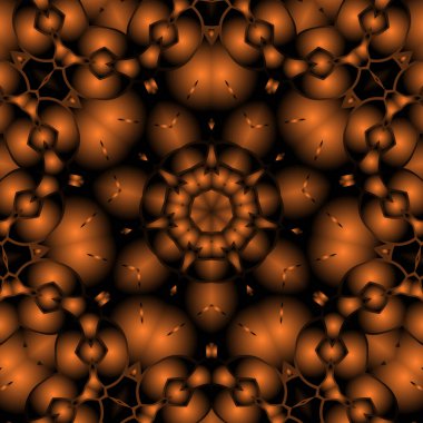 Dijital illüstrasyon, geometrik soyut renkli kaleydoskop simetrik desen ve gradyan etkisi. Klasik güzel dekoratif arkaplan