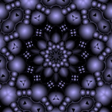 Dijital illüstrasyon, geometrik soyut renkli kaleydoskop simetrik desen ve gradyan etkisi. Klasik güzel dekoratif arkaplan