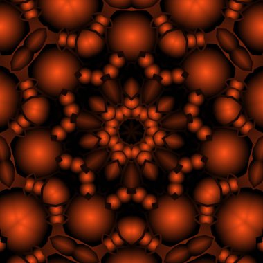 Dijital illüstrasyon, geometrik soyut renkli kaleydoskop simetrik desen ve gradyan etkisi. Klasik güzel dekoratif arkaplan