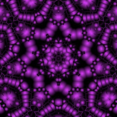 Dijital illüstrasyon, geometrik soyut renkli kaleydoskop simetrik desen ve gradyan etkisi. Klasik güzel dekoratif arkaplan