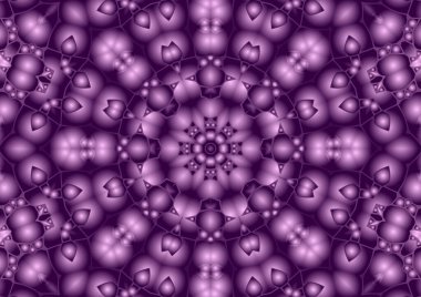 Dijital illüstrasyon, geometrik soyut renkli kaleydoskop simetrik desen ve gradyan etkisi. Klasik güzel dekoratif arkaplan