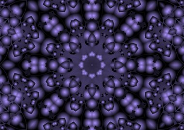 Dijital illüstrasyon, geometrik soyut renkli kaleydoskop simetrik desen ve gradyan etkisi. Klasik güzel dekoratif arkaplan