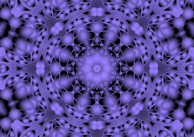 Dijital illüstrasyon, geometrik soyut renkli kaleydoskop simetrik desen ve gradyan etkisi. Klasik güzel dekoratif arkaplan