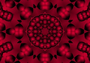 Dijital illüstrasyon, geometrik soyut renkli kaleydoskop simetrik desen ve gradyan etkisi. Klasik güzel dekoratif arkaplan