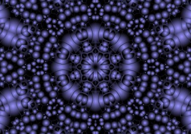 Dijital illüstrasyon, geometrik soyut renkli kaleydoskop simetrik desen ve gradyan etkisi. Klasik güzel dekoratif arkaplan