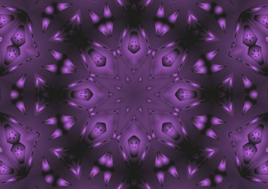 Dijital illüstrasyon, geometrik soyut renkli kaleydoskop simetrik desen ve gradyan etkisi. Klasik güzel dekoratif arkaplan