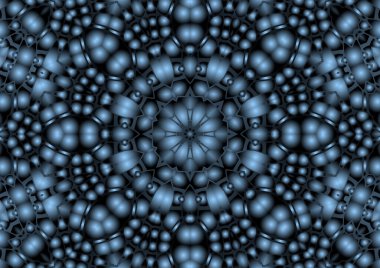 Dijital illüstrasyon, geometrik soyut renkli kaleydoskop simetrik desen ve gradyan etkisi. Klasik güzel dekoratif arkaplan