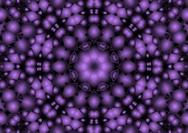 Dijital illüstrasyon, geometrik soyut renkli kaleydoskop simetrik desen ve gradyan etkisi. Klasik güzel dekoratif arkaplan