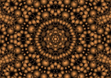 Dijital illüstrasyon, geometrik soyut renkli kaleydoskop simetrik desen ve gradyan etkisi. Klasik güzel dekoratif arkaplan