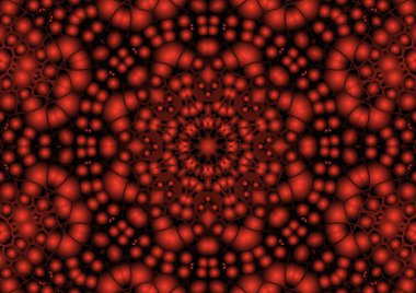 Dijital illüstrasyon, geometrik soyut renkli kaleydoskop simetrik desen ve gradyan etkisi. Klasik güzel dekoratif arkaplan