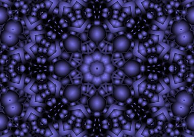 Dijital illüstrasyon, geometrik soyut renkli kaleydoskop simetrik desen ve gradyan etkisi. Klasik güzel dekoratif arkaplan