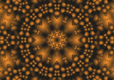 Dijital illüstrasyon, geometrik soyut renkli kaleydoskop simetrik desen ve gradyan etkisi. Klasik güzel dekoratif arkaplan