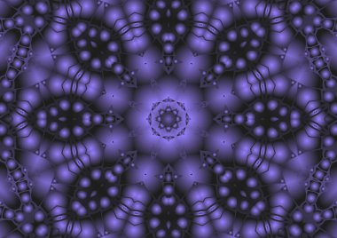 Dijital illüstrasyon, geometrik soyut renkli kaleydoskop simetrik desen ve gradyan etkisi. Klasik güzel dekoratif arkaplan