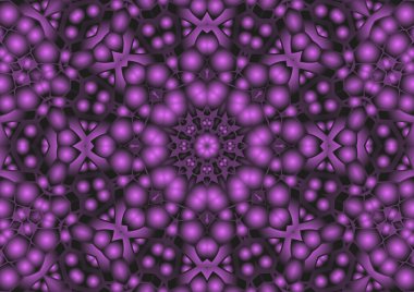 Dijital illüstrasyon, geometrik soyut renkli kaleydoskop simetrik desen ve gradyan etkisi. Klasik güzel dekoratif pembe arkaplan