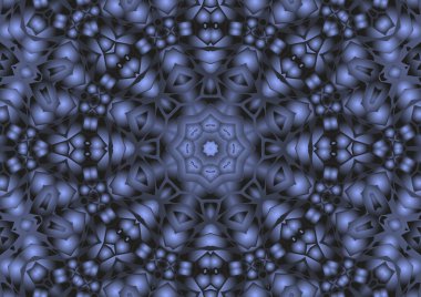 Dijital illüstrasyon, geometrik soyut renkli kaleydoskop simetrik desen ve gradyan etkisi. Klasik güzel dekoratif arkaplan