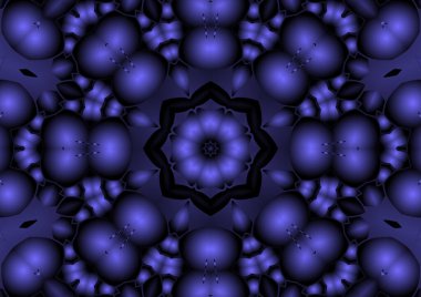 Dijital illüstrasyon, geometrik soyut renkli kaleydoskop simetrik desen ve gradyan etkisi. Klasik güzel dekoratif arkaplan