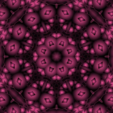 Dijital illüstrasyon, geometrik soyut renkli kaleydoskop simetrik desen ve gradyan etkisi. Klasik güzel dekoratif arkaplan