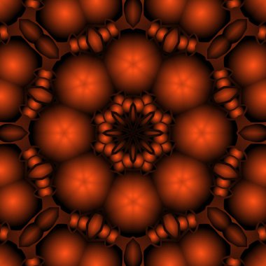 Dijital illüstrasyon, geometrik soyut renkli kaleydoskop simetrik desen ve gradyan etkisi. Klasik güzel dekoratif arkaplan