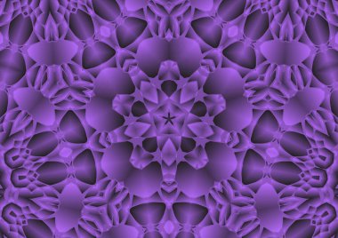 Dijital illüstrasyon, geometrik soyut renkli kaleydoskop simetrik desen ve gradyan etkisi. Klasik güzel dekoratif arkaplan