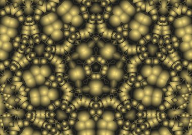 Dijital illüstrasyon, geometrik soyut renkli kaleydoskop simetrik desen ve gradyan etkisi. Klasik güzel dekoratif arkaplan