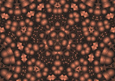Dijital illüstrasyon, geometrik soyut renkli kaleydoskop simetrik desen ve gradyan etkisi. Klasik güzel dekoratif arkaplan