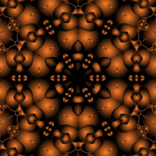 Dijital illüstrasyon, geometrik soyut renkli kaleydoskop simetrik desen ve gradyan etkisi. Klasik güzel dekoratif arkaplan