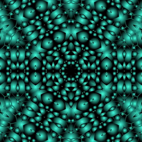 Dijital illüstrasyon, geometrik soyut renkli kaleydoskop simetrik desen ve gradyan etkisi. Klasik güzel dekoratif arkaplan