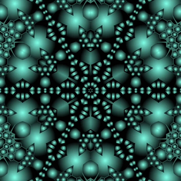 Dijital illüstrasyon, geometrik soyut renkli kaleydoskop simetrik desen ve gradyan etkisi. Klasik güzel dekoratif arkaplan