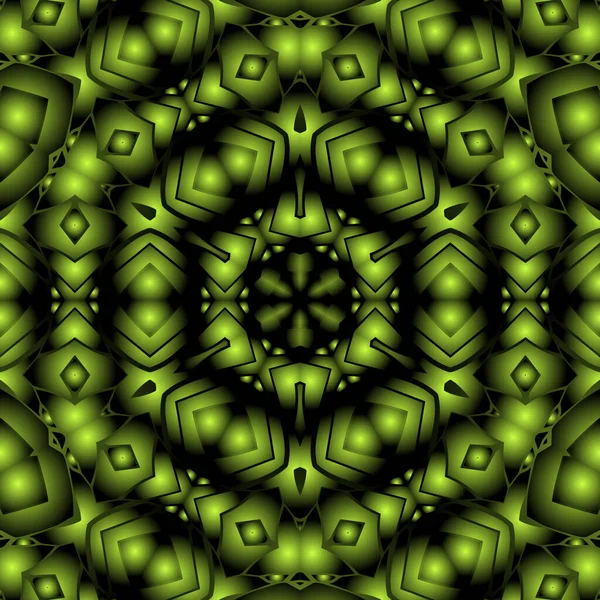 Dijital illüstrasyon, geometrik soyut renkli kaleydoskop simetrik desen ve gradyan etkisi. Klasik güzel dekoratif arkaplan