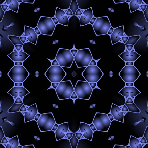 Dijital illüstrasyon, geometrik soyut renkli kaleydoskop simetrik desen ve gradyan etkisi. Klasik güzel dekoratif arkaplan