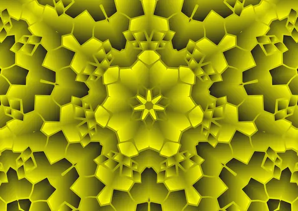 Illustrazione Digitale Geometrico Astratto Colorato Caleidoscopio Modello Simmetrico Con Effetto — Foto Stock