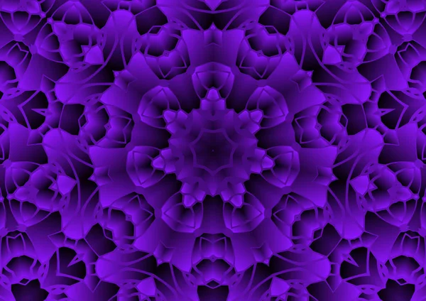 Dijital illüstrasyon, geometrik soyut renkli kaleydoskop simetrik desen ve gradyan etkisi. Klasik güzel dekoratif arkaplan