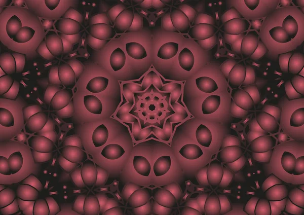 Dijital illüstrasyon, geometrik soyut renkli kaleydoskop simetrik desen ve gradyan etkisi. Klasik güzel dekoratif arkaplan