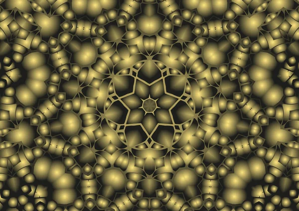 Dijital illüstrasyon, geometrik soyut renkli kaleydoskop simetrik desen ve gradyan etkisi. Klasik güzel dekoratif arkaplan