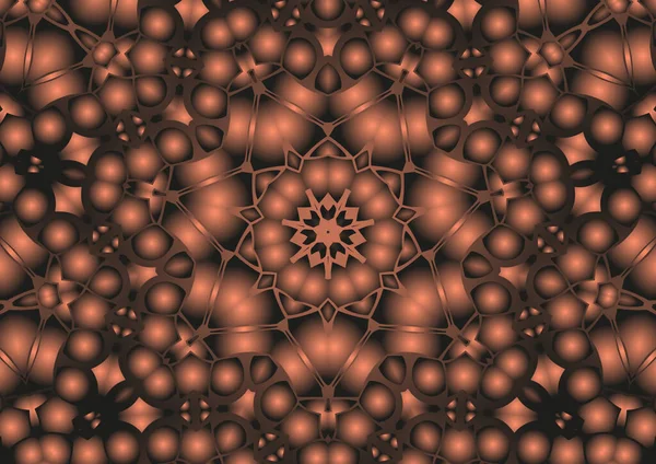 Dijital illüstrasyon, geometrik soyut renkli kaleydoskop simetrik desen ve gradyan etkisi. Klasik güzel dekoratif arkaplan