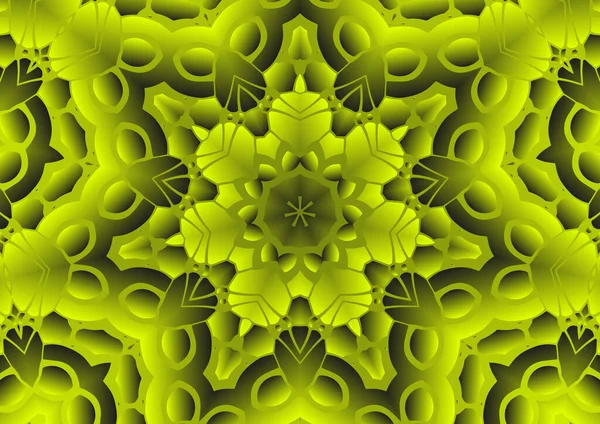 Dijital illüstrasyon, geometrik soyut renkli kaleydoskop simetrik desen ve gradyan etkisi. Klasik güzel dekoratif arkaplan