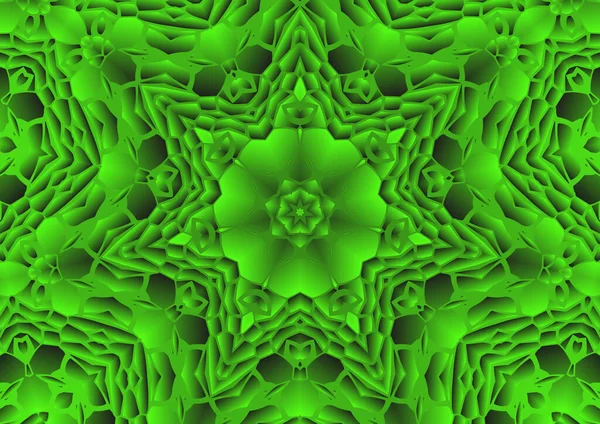Illustration Numérique Géométrique Abstrait Kaléidoscope Coloré Motif Symétrique Avec Effet — Photo