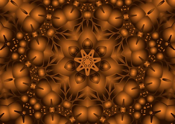 Dijital illüstrasyon, geometrik soyut renkli kaleydoskop simetrik desen ve gradyan etkisi. Klasik güzel dekoratif arkaplan