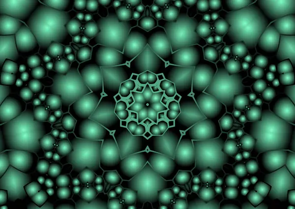 Цифровая Иллюстрация Геометрический Абстрактный Красочный Калейдоскоп Симметричный Узор Градиентным Эффектом — стоковое фото