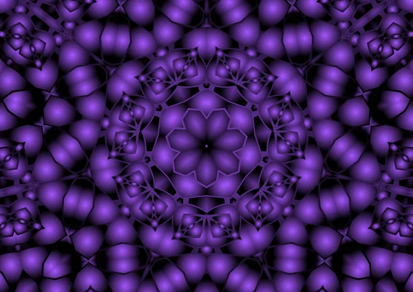 デジタルイラスト グラデーション効果を持つ幾何学的な抽象的なカラフルな万華鏡対称パターン ヴィンテージ美しい装飾紫の背景 — ストック写真
