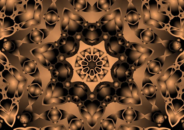 デジタルイラスト グラデーション効果を持つ幾何学的な抽象的なカラフルな万華鏡対称パターン ヴィンテージ美しい装飾的背景 — ストック写真