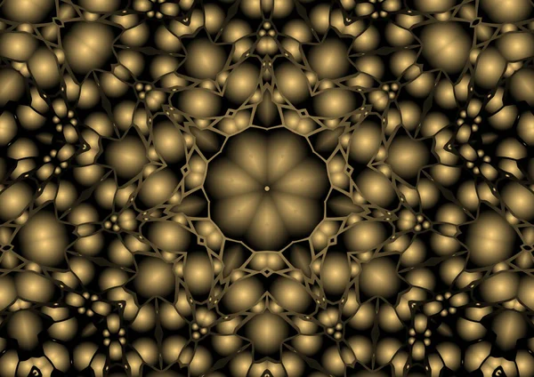 Dijital illüstrasyon, geometrik soyut renkli kaleydoskop simetrik desen ve gradyan etkisi. Klasik güzel dekoratif arkaplan