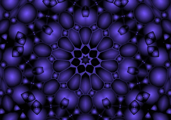 Dijital illüstrasyon, geometrik soyut renkli kaleydoskop simetrik desen ve gradyan etkisi. Klasik güzel dekoratif arkaplan