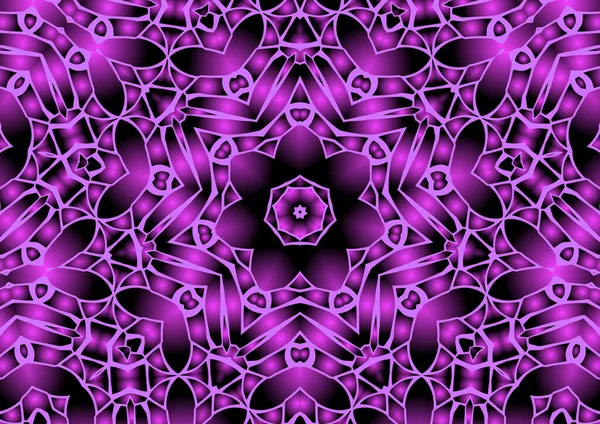 Digital Illustration Geometric Abstract Colorful Kaleidoscope Symmetrical Pattern Gradient Effect — Stock Photo, Image