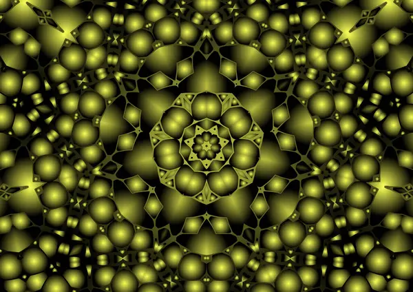 Dijital illüstrasyon, geometrik soyut renkli kaleydoskop simetrik desen ve gradyan etkisi. Klasik güzel dekoratif arkaplan